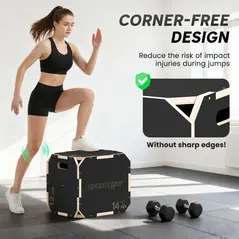 SPORTNOW Non-Slip Plyo Box, Corner-free Wooden Jump Box, 31 x 36 x 41 cm - 4
