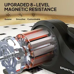 SPORTNOW Under Desk Elliptical Machine with LCD Monitor, 8 Adjustable Magnetic Resistances for 2-in-1 Seat & Stand Up Exercise - 5