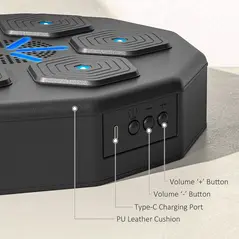 SPORTNOW Music Boxing Machine with Bluetooth Connection and LED Light Smart, Wall Mounted for Punching Beat Boxing Training - 6