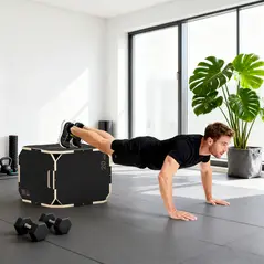 SPORTNOW Non-Slip Plyo Box, Corner-free Wooden Jump Box, 41 x 51 x 48 cm - 9