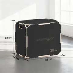 SPORTNOW Non-Slip Plyo Box, Corner-free Wooden Jump Box, 41 x 61 x 51 cm - 3