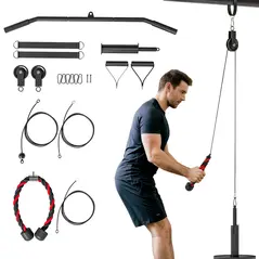 SPORTNOW Weight Pulley System, Cable Pulley System for Home Gym, Cable Machine LAT Pull Down Attachment for Biceps Curl, Tricep, Arm Workouts - 1