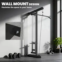 SPORTNOW Wall Mounted Lat Pull Down Machine, Crossover Cable Machine with High & Low Pulleys for Home Gym Full Body Workout - 5