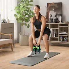 SPORTNOW Dumbbells Set with Storage Rack, 2 x 1kg, 2 x 3kg, 2 x 5kg, Green - 8