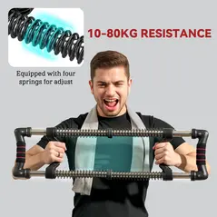 SPORTNOW Chest Expander, with 10-50kg Adjustable Resistance, for Home Gym, Office, Travel Workout - 4