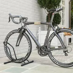 SPORTNOW Portable Bike Floor Stand, Freestanding Bike Rack for 16"-29" Kid's/Mountain/Road Bikes Home Garages Use - 2