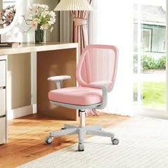 Vinsetto 44-56cm Mesh Back Office Chair - Pink - 8
