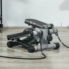 SPORTNOW Mini Stepper, Compact Step Machine Exerciser for Home Workouts, with Resistance Bands, LCD Monitor, Non-Slip Pedals - 3