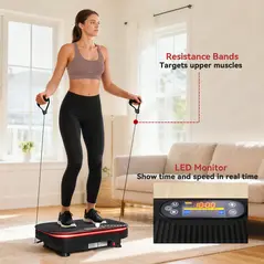 SPORTNOW Vibration Plate Exercise Machine with Cool Lights, 99 Speed Levels - 7