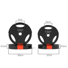 SPORTNOW Weight Plates Set, with Two 7.5kg and Two 5kg weights, Black - 3