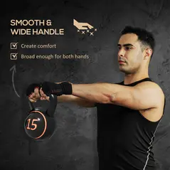 SPORTNOW Three-Piece Kettlebell Set, 5lbs, 10lbs, 15lbs with Storage Tray - 4