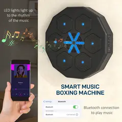 SPORTNOW Music Boxing Machine with Bluetooth Connection and LED Light Smart, Wall Mounted for Punching Beat Boxing Training - 4