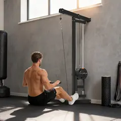 SPORTNOW Wall Mounted Lat Pull Down Machine, Crossover Cable Machine with High & Low Pulleys for Home Gym Full Body Workout - 7