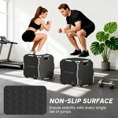 SPORTNOW Non-Slip Plyo Box, Corner-free Wooden Jump Box, 41 x 51 x 48 cm - 6