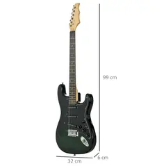 SPORTNOW Six-String Electric Guitar, with 15W Amplifier, Digital Turner, Picks, Shoulder Strap, Case Bag - Dark Green - 3