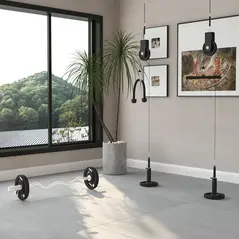 SPORTNOW Cable Machine Pulley System with 2 x 5kg Weight Plates, Lat Pull Down System with Loading Weight for Home Gym Biceps Triceps Arm Shoulder Back Training - 2