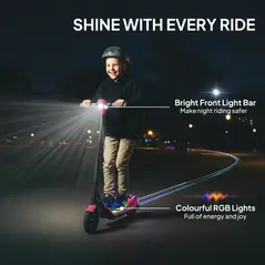 SPORTNOW Electric Scooter for Kids, with LED Display, Pink - 6