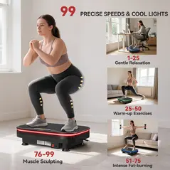 SPORTNOW Vibration Plate Exercise Machine with Cool Lights, 99 Speed Levels - 4