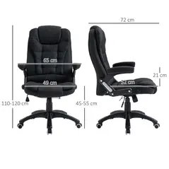 Vinsetto Ergonomic Office Chair Comfortable Desk Chair with Armrests Adjustable Height Reclining and Tilt Function Black - 3