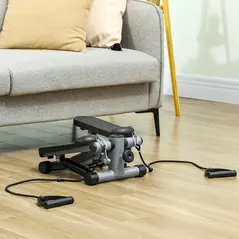 SPORTNOW Mini Stepper, Compact Step Machine Exerciser for Home Workouts, with Resistance Bands, LCD Monitor, Non-Slip Pedals - 9