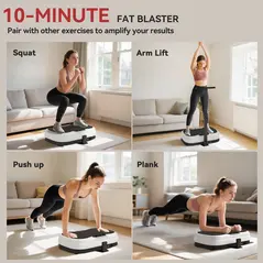 SPORTNOW Vibration Plate, with Adjustable/Removable Handle, Preset Modes, 50 Speeds - 9