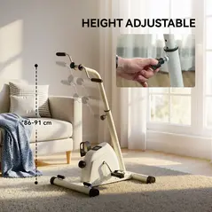 SPORTNOW Seated Pedal Exerciser with Dual Massage and Adjustable Height - 5