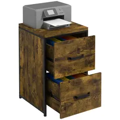 Vinsetto 2-Drawer file Cabinet, Industrial filing cabinets for Home, Hanging File Folders, Vertical Home Office Organizer for A4 Size, Rustic Brown - 9