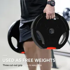 SPORTNOW Weight Plates Set, with Two 10kg and Two 5kg weights, Black - 4