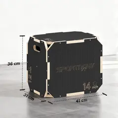 SPORTNOW Non-Slip Plyo Box, Corner-free Wooden Jump Box, 31 x 36 x 41 cm - 3