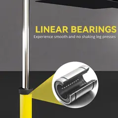 SPORTNOW Vertical Leg Press Machine with Adjustable Leg, Back and Head Positions, 1" Standard Plate Compatible, Yellow - 7