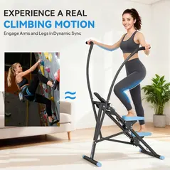 SPORTNOW Stair Stepper for Home Gym Exercise, Vertical Climber Machine with LCD Monitor & Adjustable Pedals for Workout - 4