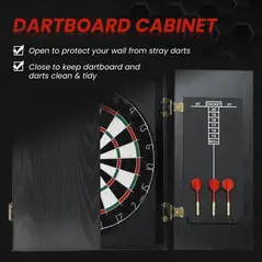 SPORTNOW Bristle Dartboard with Cabinet, 6 Steel Tip Darts, Cabinet - 5