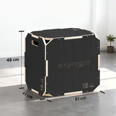 SPORTNOW Non-Slip Plyo Box, Corner-free Wooden Jump Box, 41 x 51 x 48 cm - 3