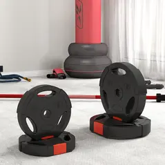 SPORTNOW Weight Plates Set, with Two 10kg and Two 5kg weights, Black - 7