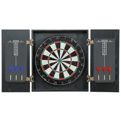 SPORTNOW Bristle Dartboard with Cabinet, 6 Steel Tip Darts, Cabinet - 1