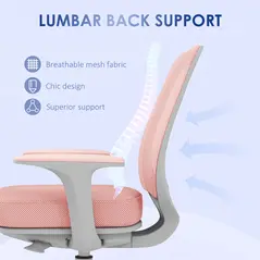 Vinsetto 44-56cm Mesh Back Office Chair - Pink - 6