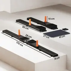 SPORTNOW Push Up Board Set of 2, Portable Press Up Board with Dual Glide Rails, Knee Pad, Pushup Stand Pilates Reformer Machine for Home Gym, Multifunctional Workout Equipment for Men & Women - 3