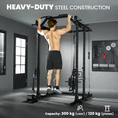 SPORTNOW Lat Pull-Down Home Gym Machine with Cable Crossover for Home Strength Training, Black - 6