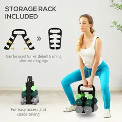 SPORTNOW Dumbbells Set with Storage Rack, 2 x 1kg, 2 x 3kg, 2 x 5kg, Green - 5