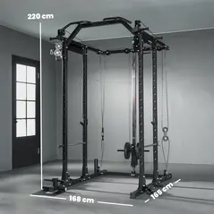 SPORTNOW Lat Pull-Down Home Gym Machine with Cable Crossover for Home Strength Training, Black - 3