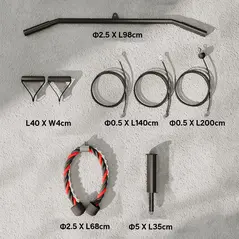 SPORTNOW Weight Pulley System, Cable Pulley System for Home Gym, Cable Machine LAT Pull Down Attachment for Biceps Curl, Tricep, Arm Workouts - 3