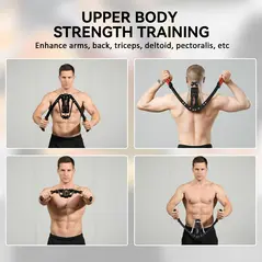 SPORTNOW Twister Arm Exerciser, Adjustable 22-440lbs Hydraulic Power Exerciser, Home Chest Expander, Strength Training Fitness Equipment for Arm, Chest, Bicep, Abdomen, Shoulder - 5