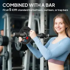 SPORTNOW Olympic Weight Plates, 2"/5cm Weight Disc Pair with Tri-Grips, 2 x 2.5kg Dumbbell Plates for Weightlifting and Strength Training Home Gym Fitness Workout, Black - 5