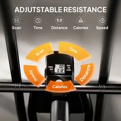 SPORTNOW Exercise Bike with Adjustable Seat, LCD Display for Home Gym - 6