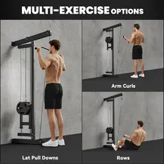 SPORTNOW Wall Mounted Lat Pull Down Machine, Crossover Cable Machine with High & Low Pulleys for Home Gym Full Body Workout - 4