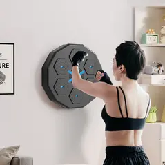 SPORTNOW Music Boxing Machine with Bluetooth Connection and LED Light Smart, Wall Mounted for Punching Beat Boxing Training - 2