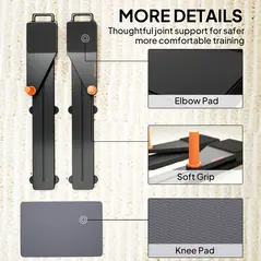 SPORTNOW Push Up Board Set of 2, Portable Press Up Board with Dual Glide Rails, Knee Pad, Pushup Stand Pilates Reformer Machine for Home Gym, Multifunctional Workout Equipment for Men & Women - 8