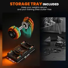 SPORTNOW Adjustable Dumbbells Set with Safety Locking Mechanism, Multicoloured - 7