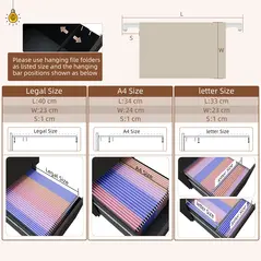 Vinsetto 2-Drawer Mobile Filing Cabinet, Steel Lockable File Cabinet for Letter, A4 and Legal Size, Pre-Assembled Body, Black - 5