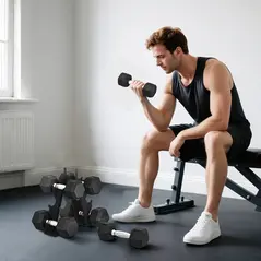 SPORTNOW Hex Dumbbell Set with Weights Storage Rack, Rubber Coated Dumbbells, Non-Slip Chrome Handles, Space-Saving for Home Gym Weight Lifting Strength Training, 2 x 2kg, 2 x 5kg, 2 x 8kg - 2